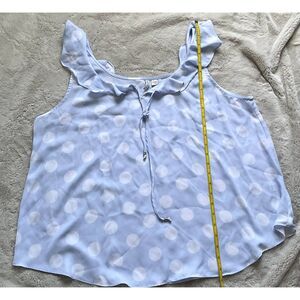 CATO Women's Blue Blouse size 18/20W Polka Dots & Sleeveless Design #7